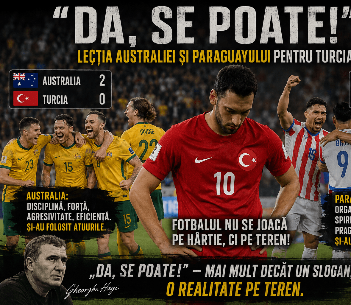 Hagi „Da, se poate!”, Turcia, Australia si Paraguai