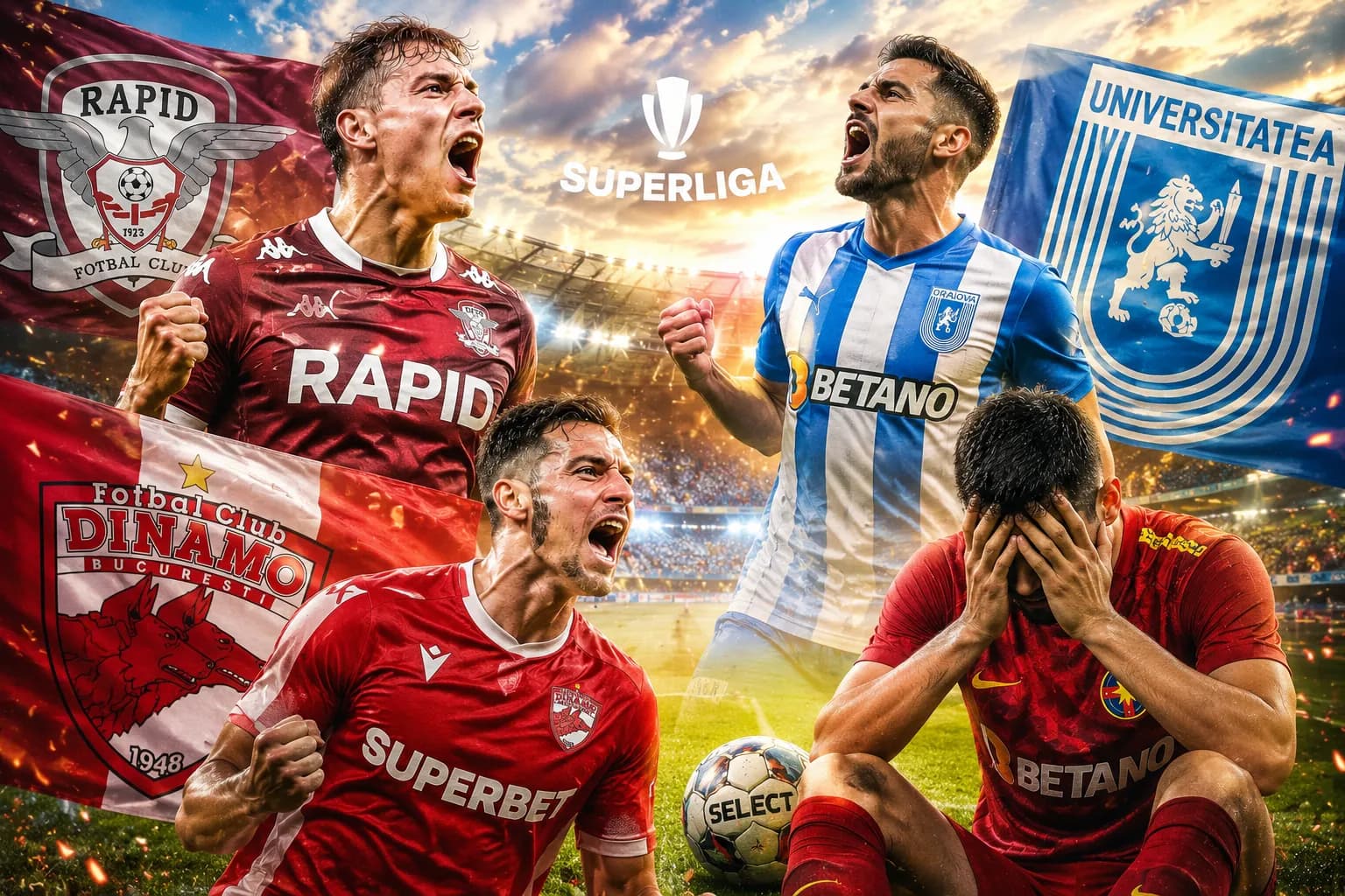 Rapid și Craiova lovesc, FCSB cade în Gruia: etapa a 6-a a răsturnat ierarhia SuperLigii